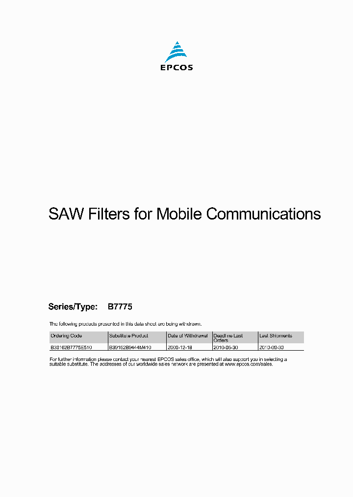 B39162B7775E510_4985774.PDF Datasheet