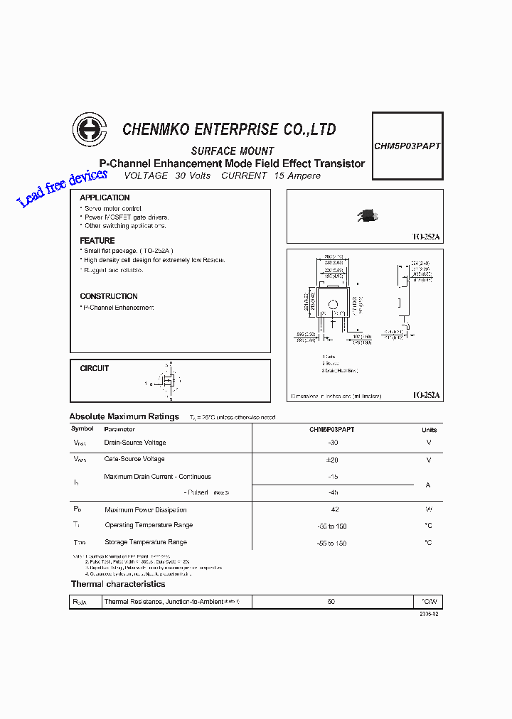 CHM5P03PAPT_4985910.PDF Datasheet