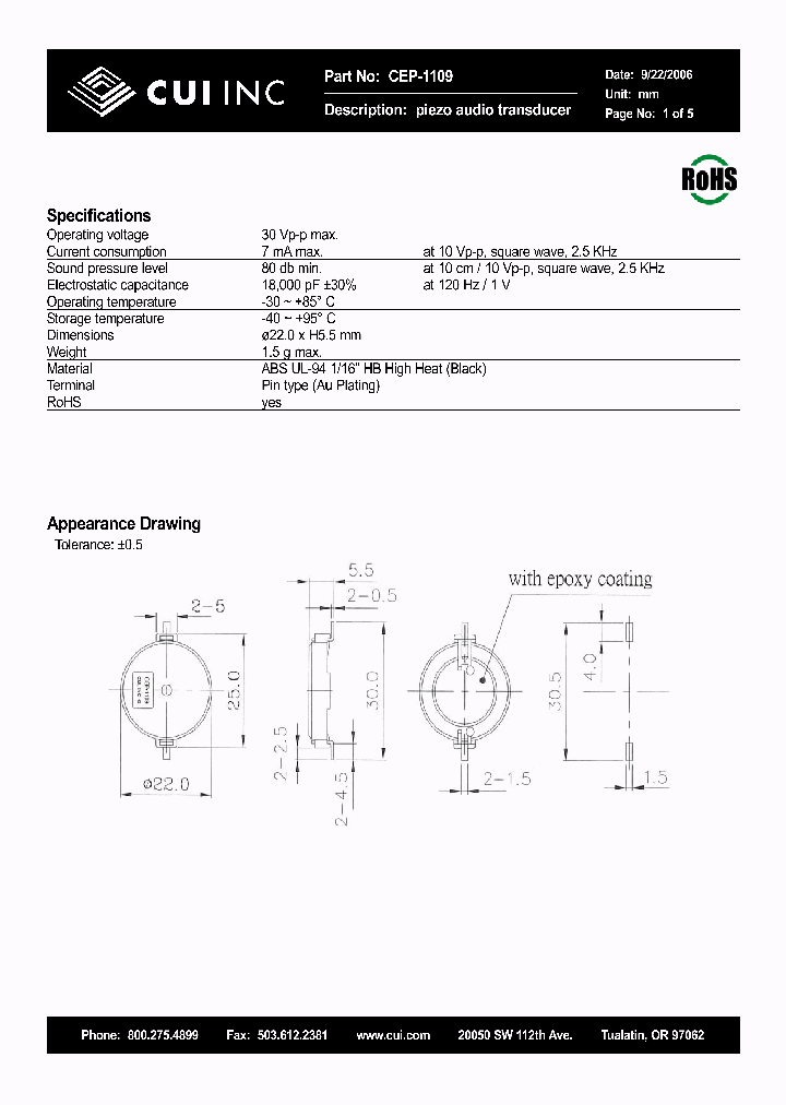 CEP-1109_4993107.PDF Datasheet