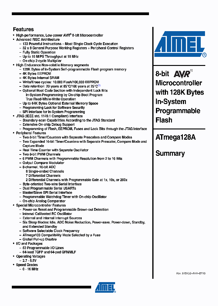 ATMEGA128A-AU_4998221.PDF Datasheet