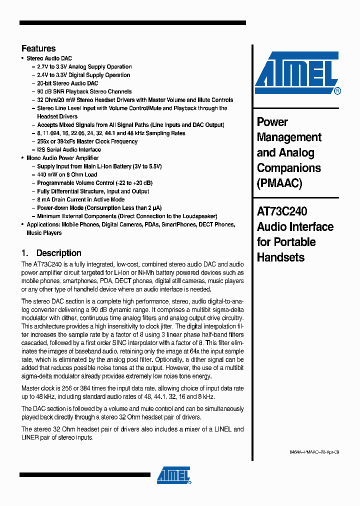 AT73C240_5001597.PDF Datasheet