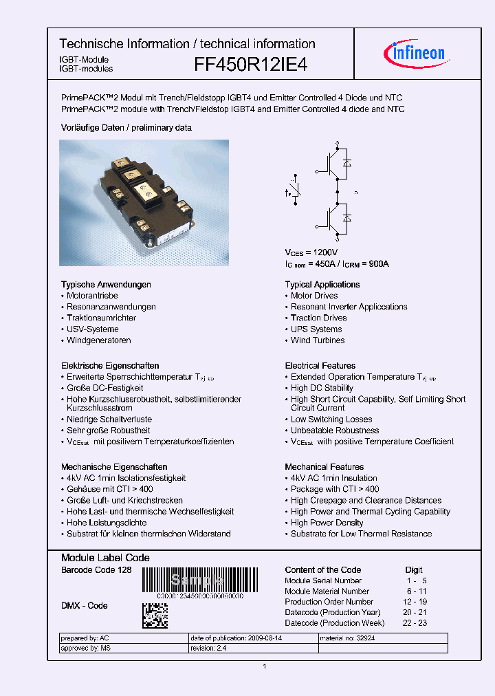 FF450R12IE4_5002397.PDF Datasheet