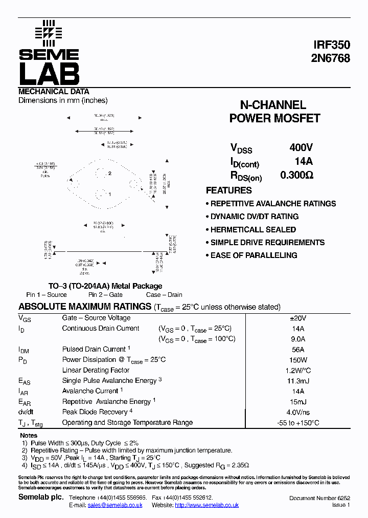 IRF350_5005231.PDF Datasheet