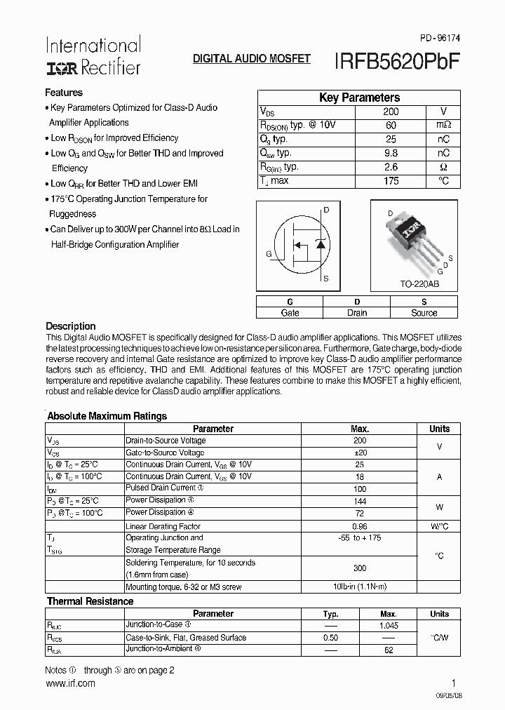 IRFB5620PBF_5010997.PDF Datasheet