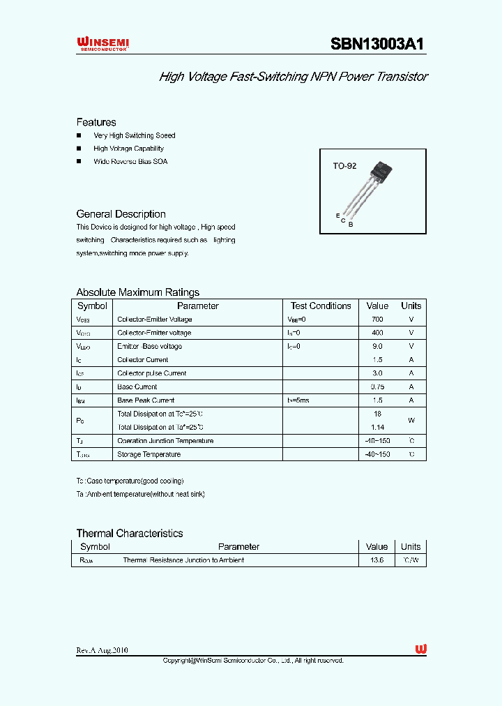 SBN13003A1_5012491.PDF Datasheet