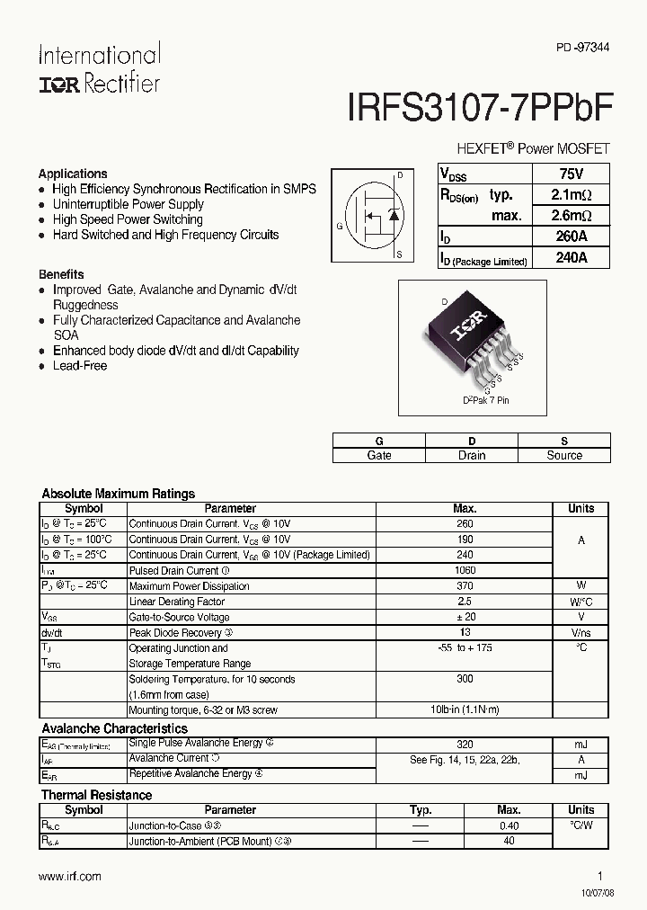 IRFS3107-7PPBF_5013571.PDF Datasheet