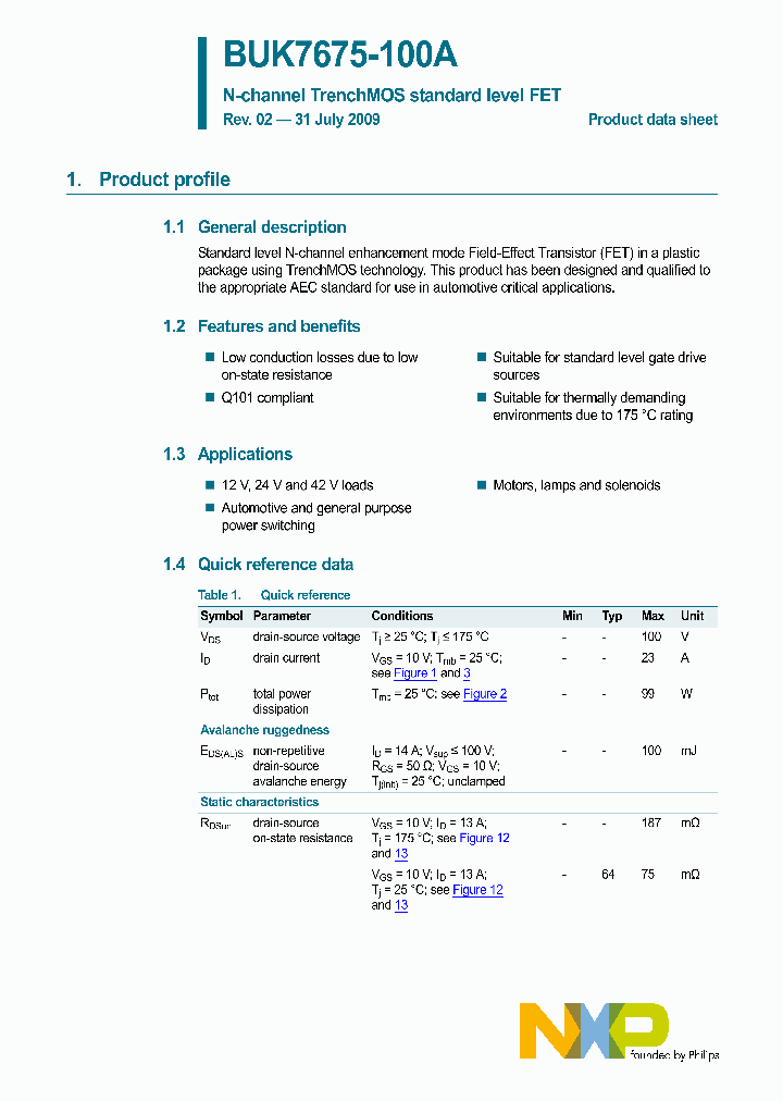 BUK7675-100A_5015990.PDF Datasheet
