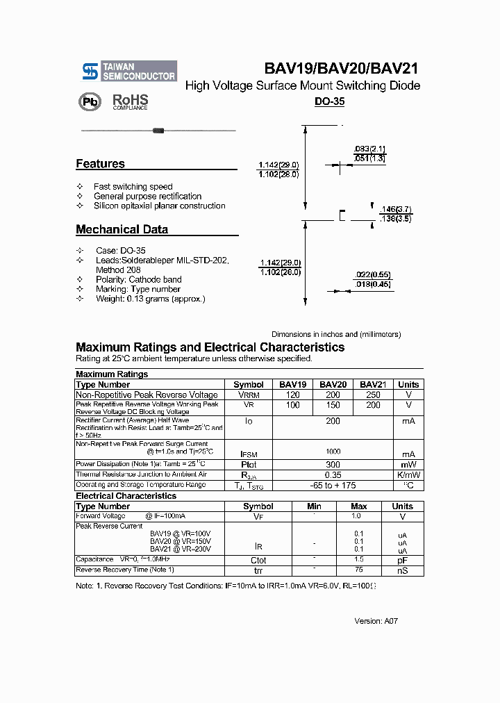 BAV21_5016558.PDF Datasheet
