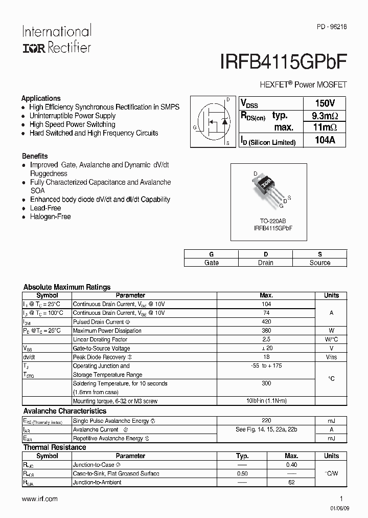 IRFB4115GPBF_5016823.PDF Datasheet