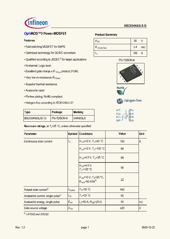 BSC034N03LSG_5017889.PDF Datasheet