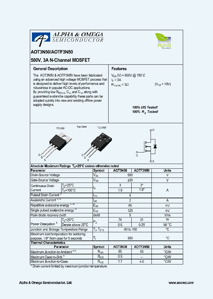 AOTF3N50_5018148.PDF Datasheet