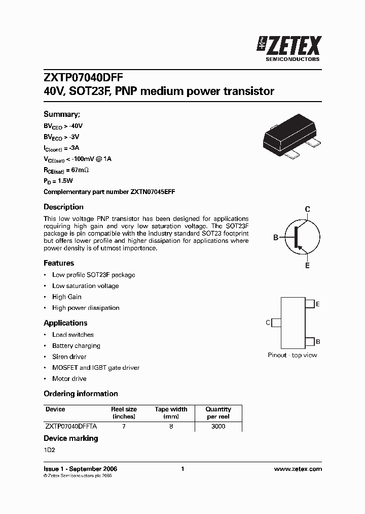 ZXTP07040DFF_5018199.PDF Datasheet