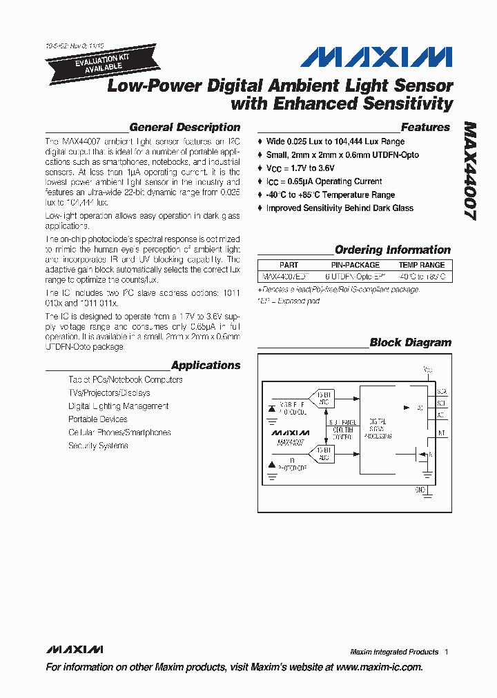 MAX44007_5023551.PDF Datasheet