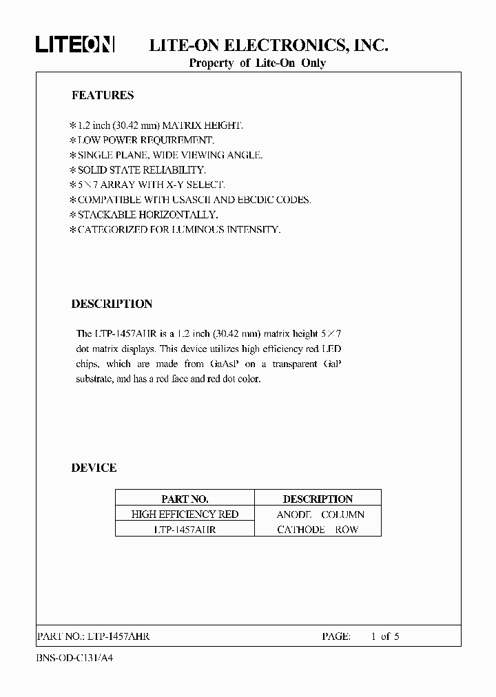 LTP-1457AHR_5025390.PDF Datasheet