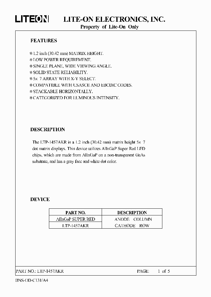 LTP-1457AKR_5025393.PDF Datasheet