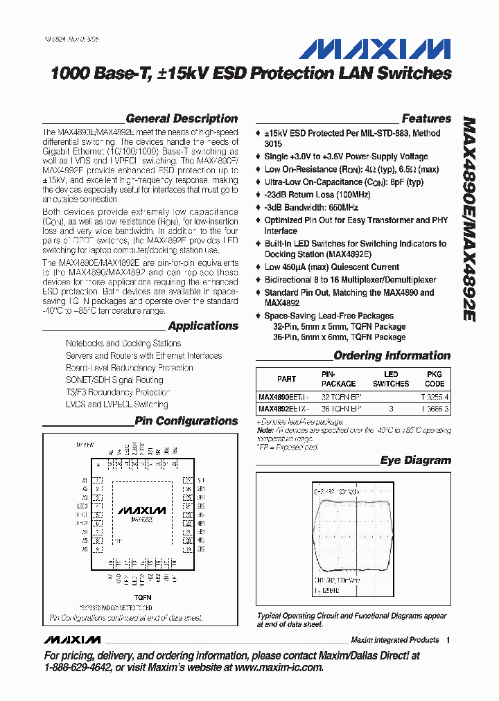 MAX4892EETX_5026066.PDF Datasheet