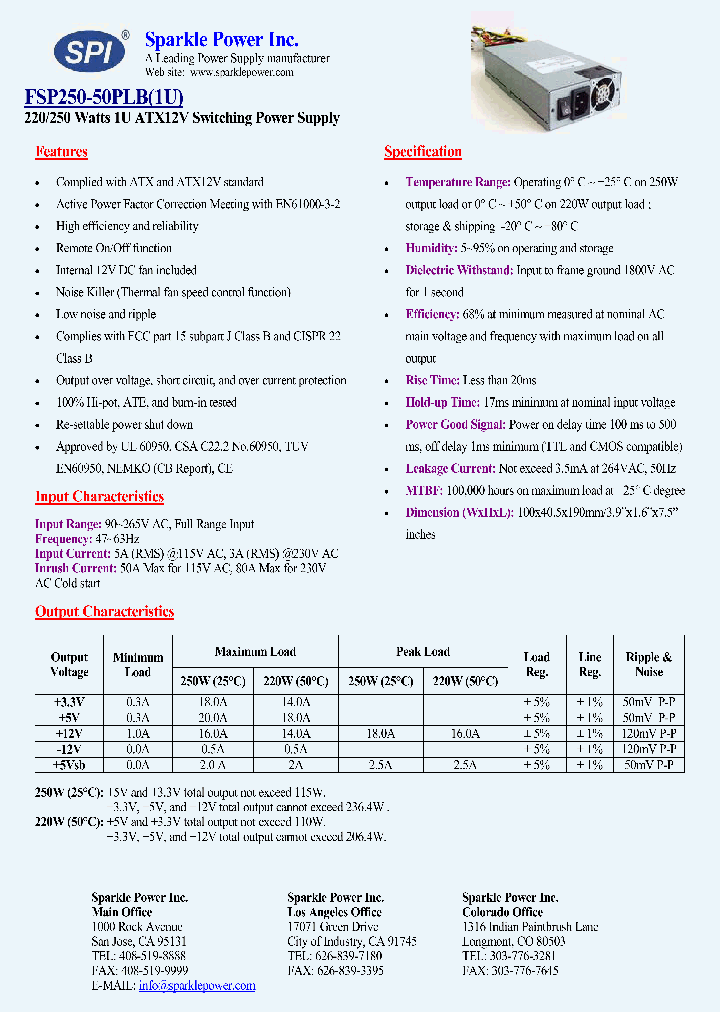 FSP250-50PLB_5029730.PDF Datasheet