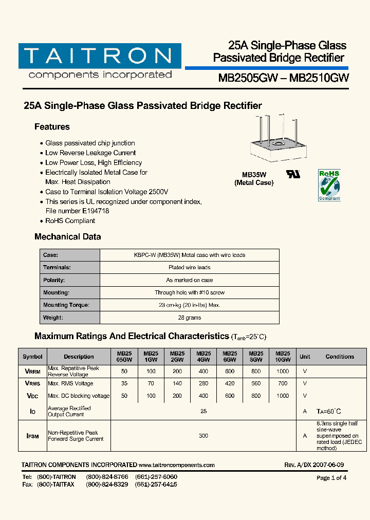 MB258GW_5032880.PDF Datasheet