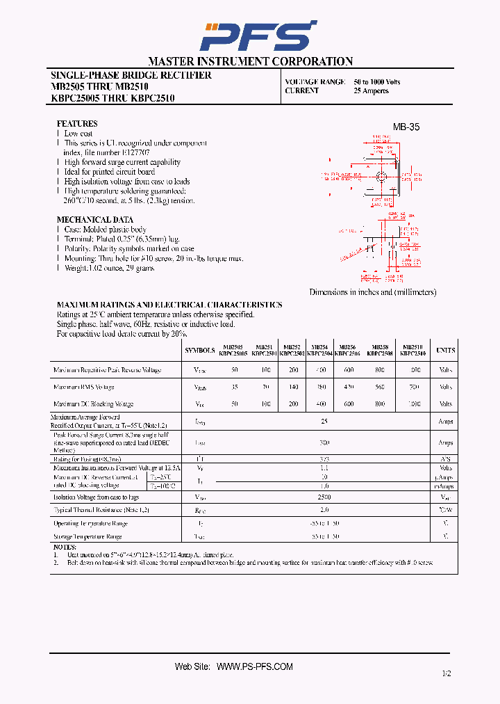 MB252_5046789.PDF Datasheet