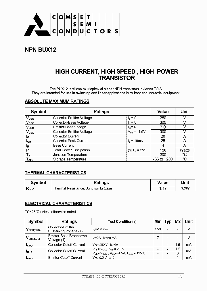 BUX12_5050742.PDF Datasheet