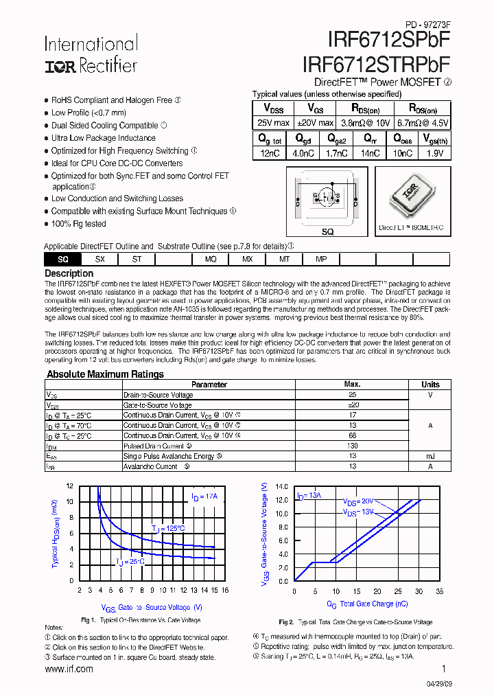 IRF6712SPBF_5053255.PDF Datasheet
