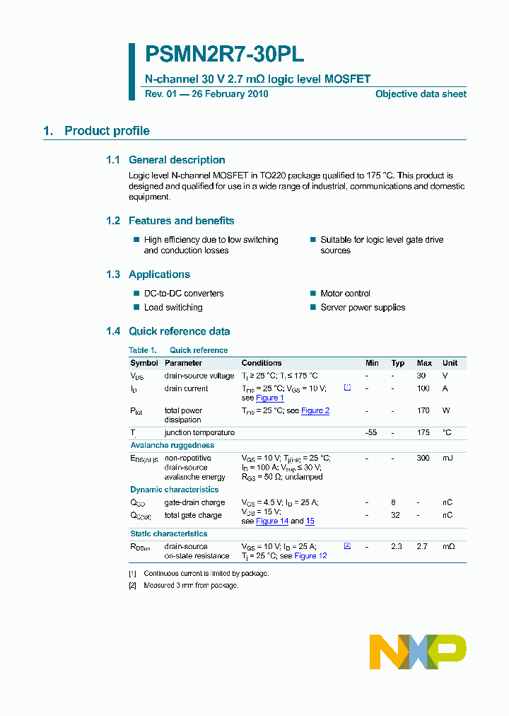 PSMN2R7-30PL_5053982.PDF Datasheet