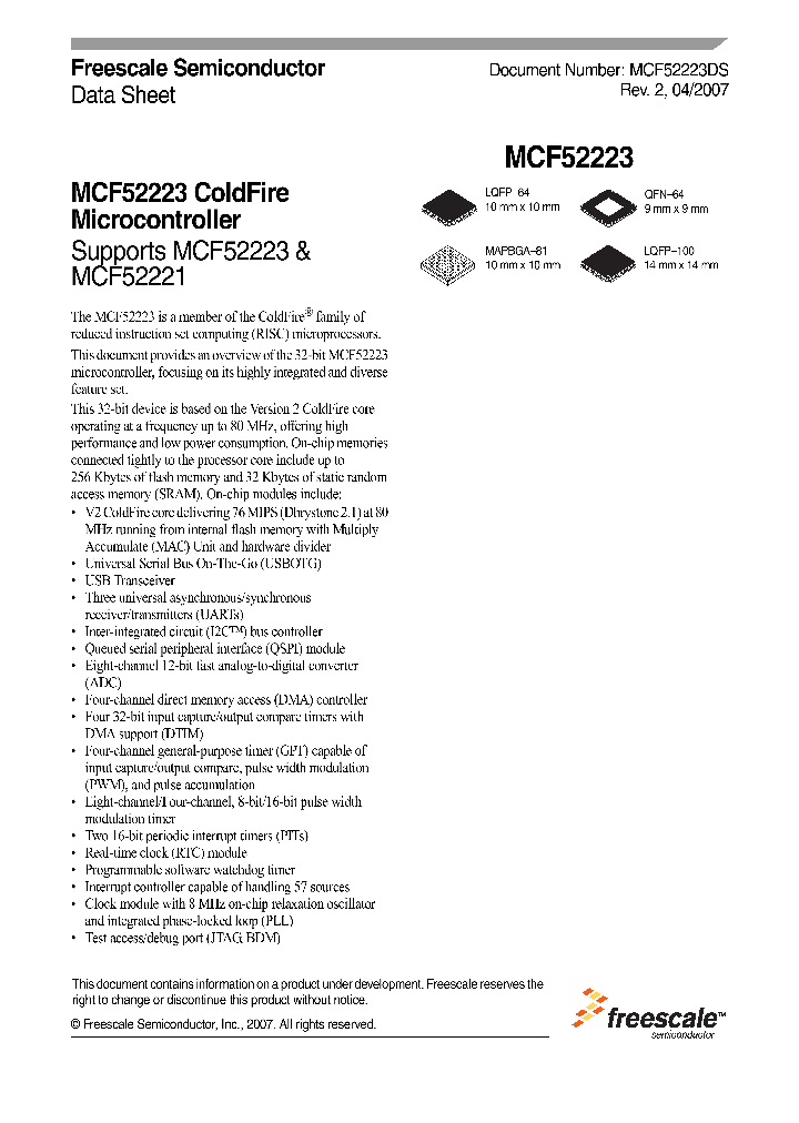 MCF52223_5064104.PDF Datasheet