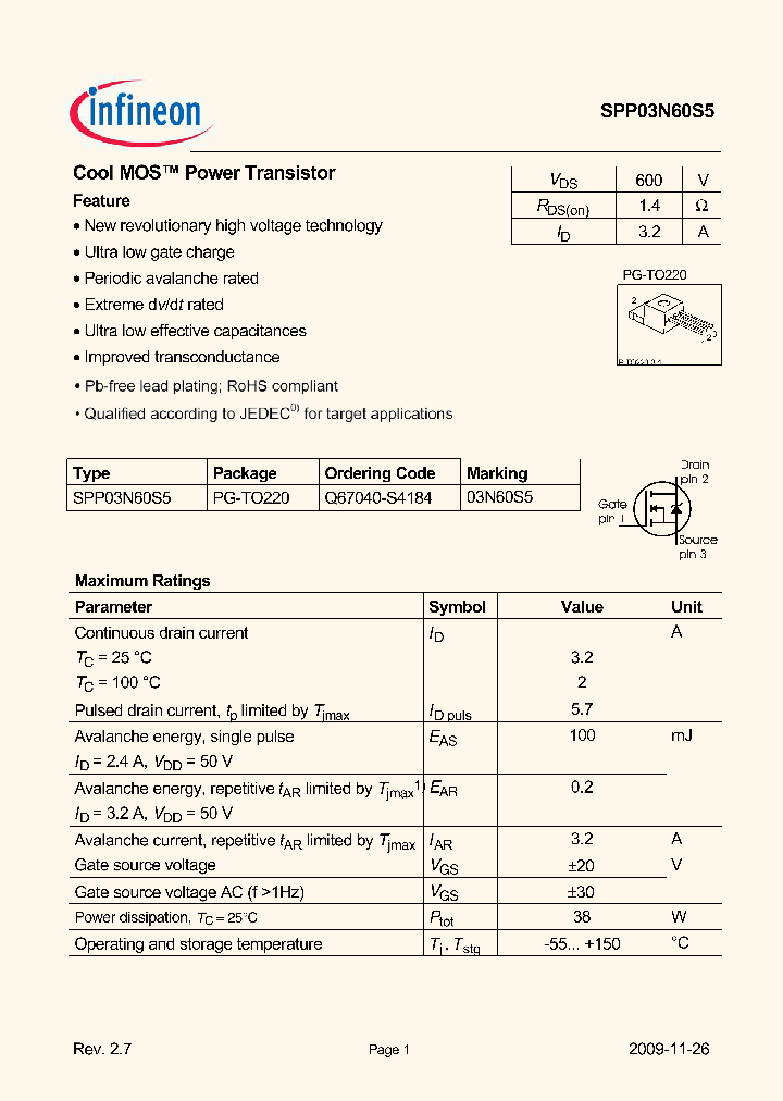 SPP03N60S5_5064970.PDF Datasheet