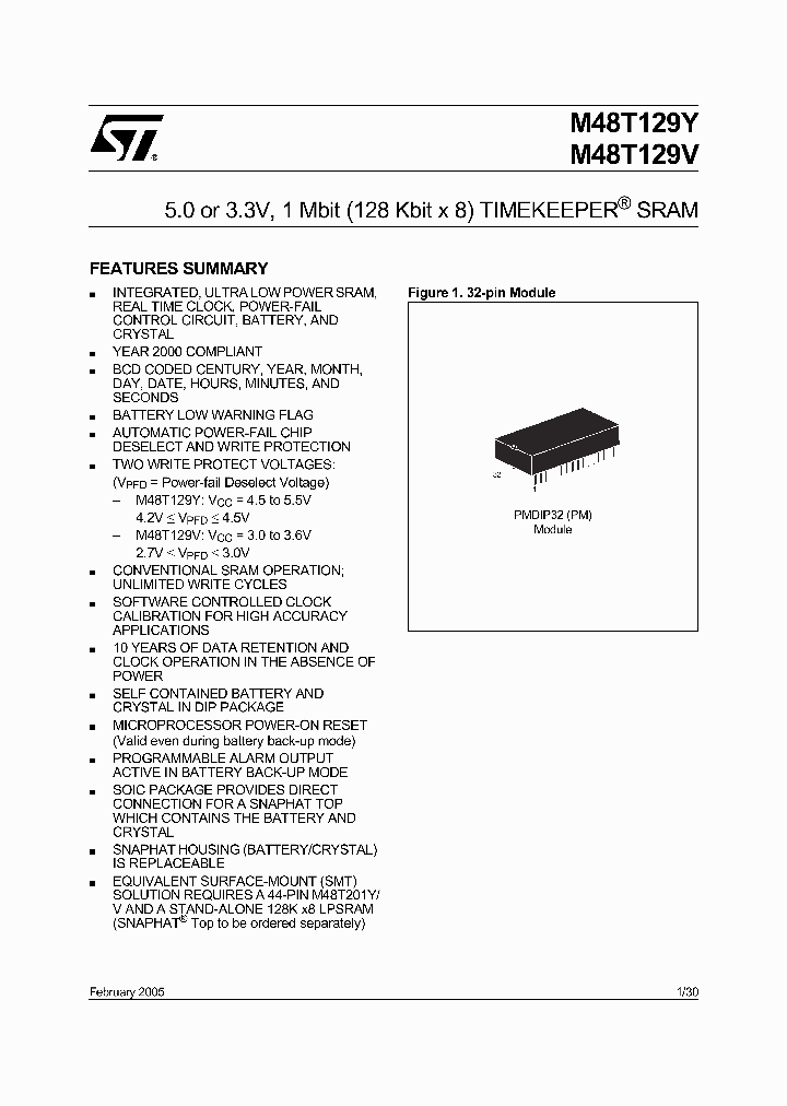 M48T129V-70PM1_5066294.PDF Datasheet