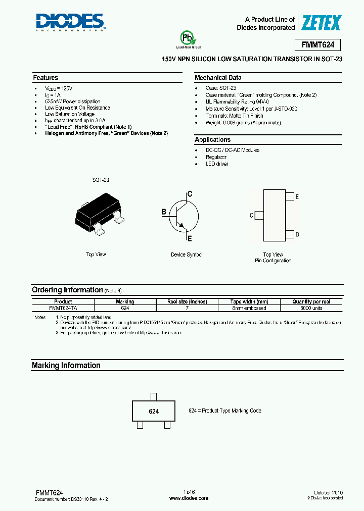 FMMT624_5068631.PDF Datasheet