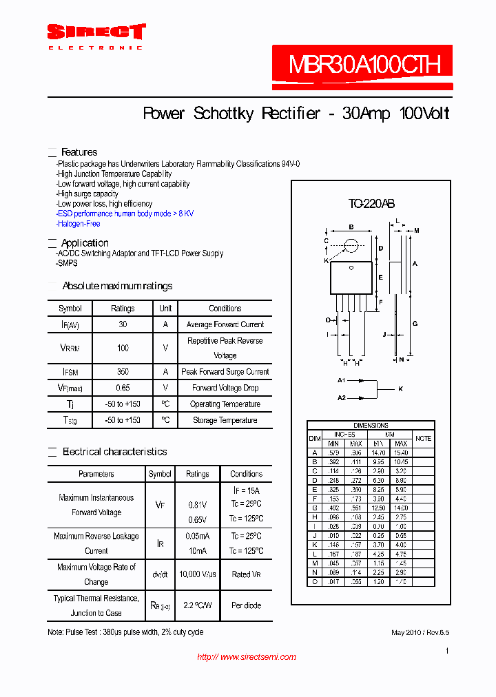 MBR30A100CTH_5069105.PDF Datasheet