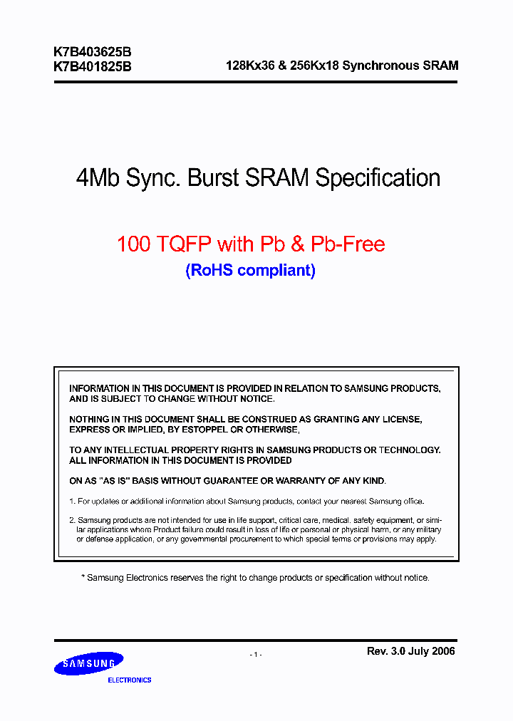 K7B401825B_5342.PDF Datasheet