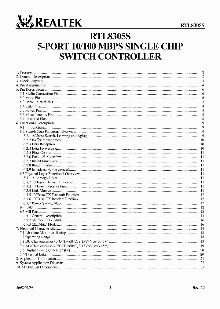 RTL8305S_12407.PDF Datasheet