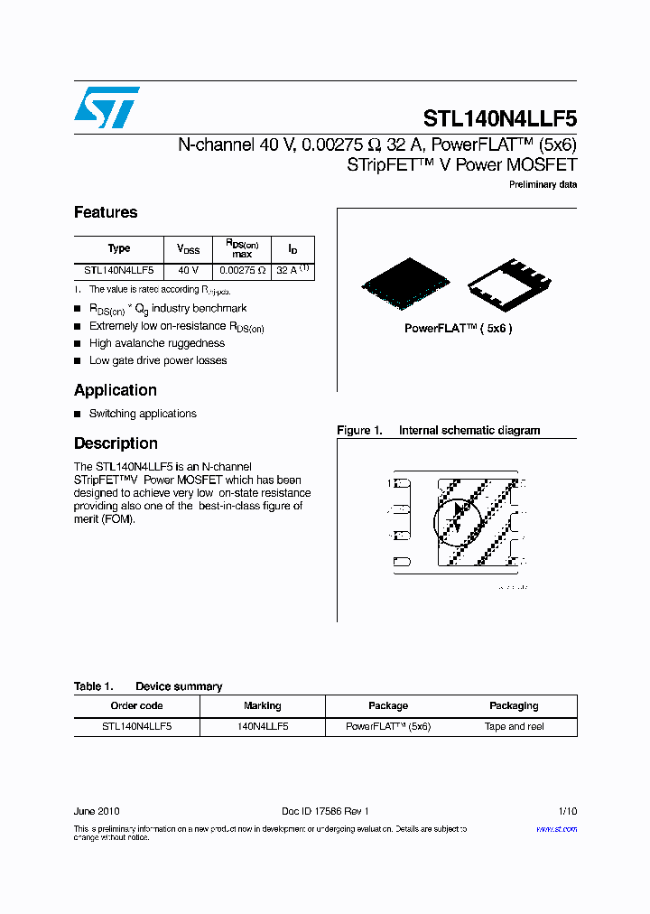 STL140N4LLF5_12610.PDF Datasheet