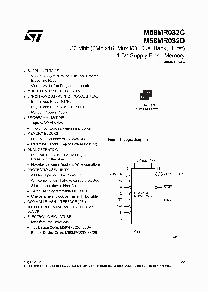 M58MR032-ZCT_32643.PDF Datasheet