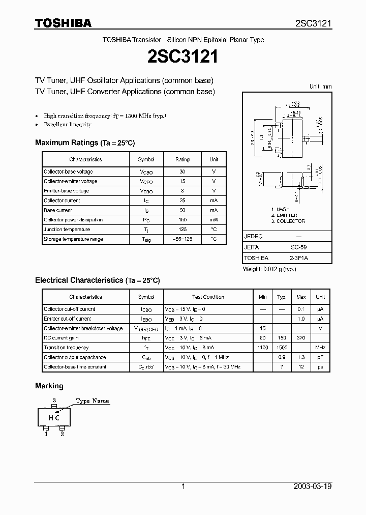 2SC3121_33988.PDF Datasheet