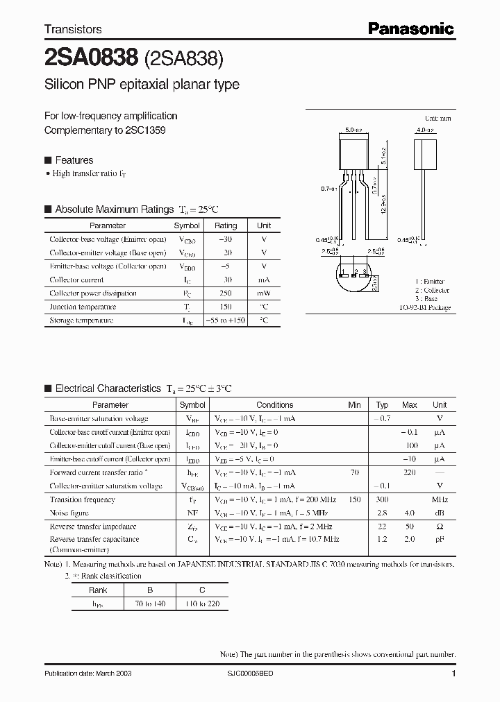 2SA0838_36608.PDF Datasheet