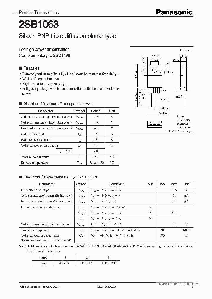 B1063_37464.PDF Datasheet