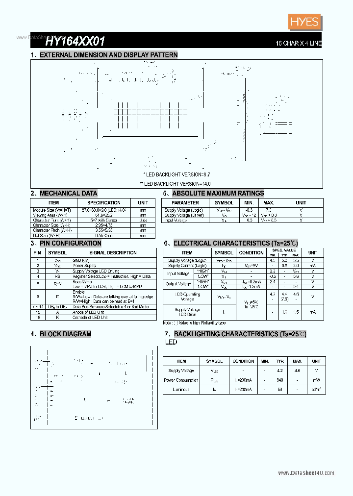 HY164XX01_39710.PDF Datasheet