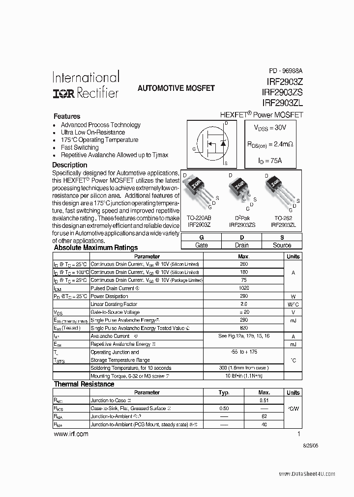 IRF2903Z_40355.PDF Datasheet