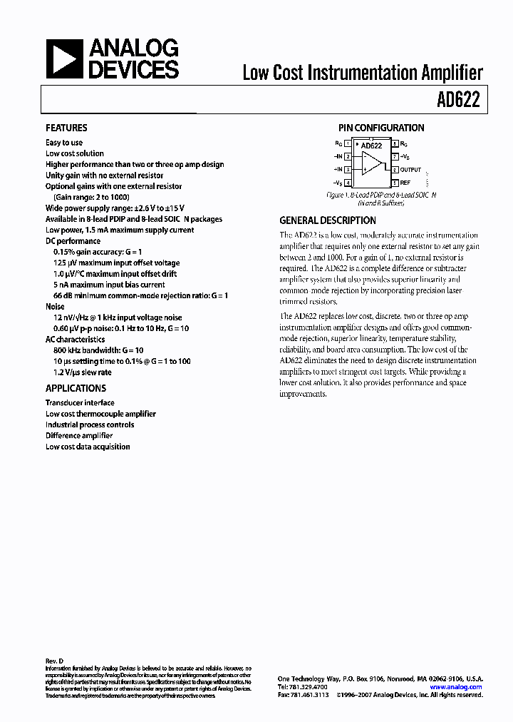AD622ARZ-RL_59694.PDF Datasheet