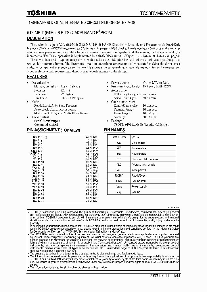 TC58DVM92A1FTI0_61058.PDF Datasheet