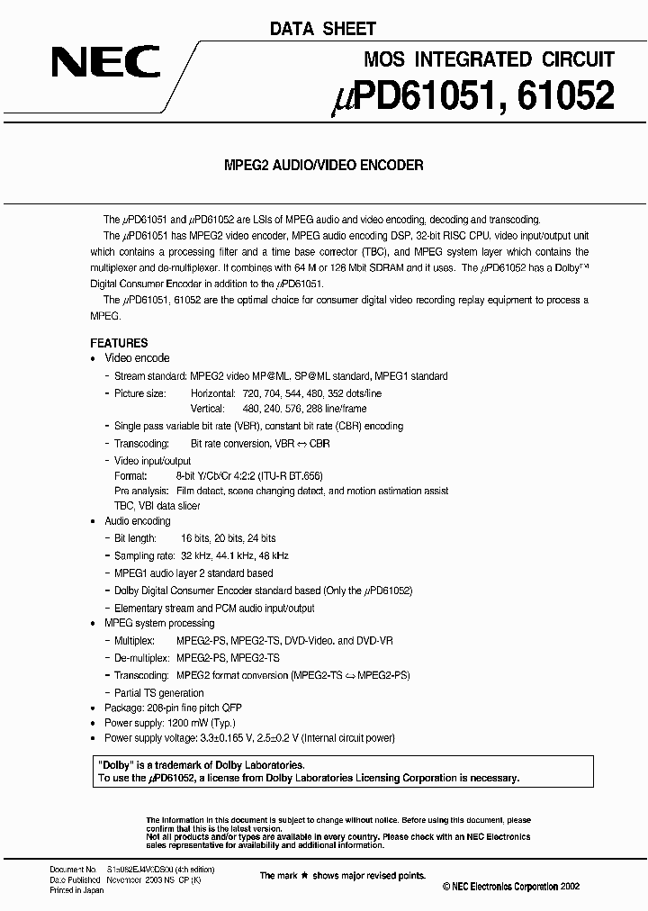 UPD61051_41021.PDF Datasheet