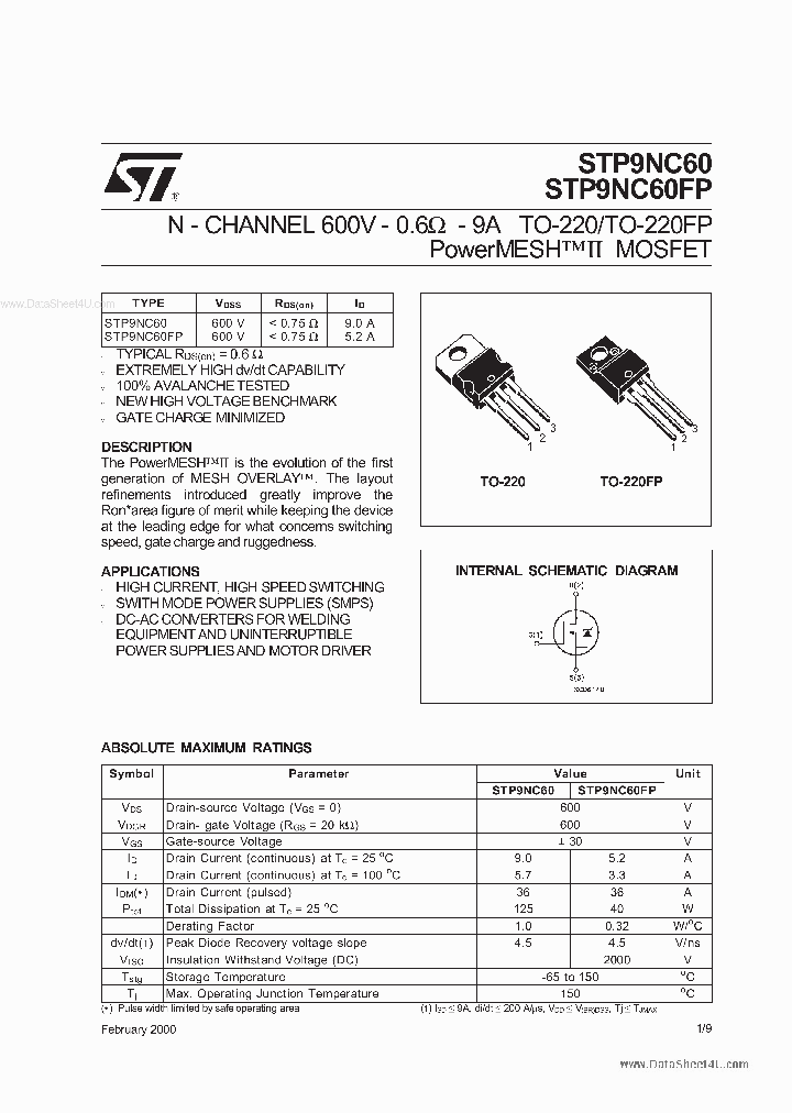 P9NC60FP_41129.PDF Datasheet