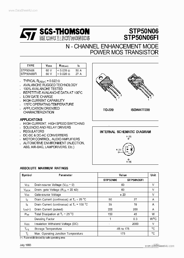 P50N06_41475.PDF Datasheet