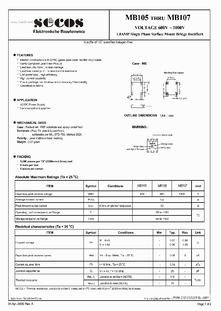 MB105_42192.PDF Datasheet