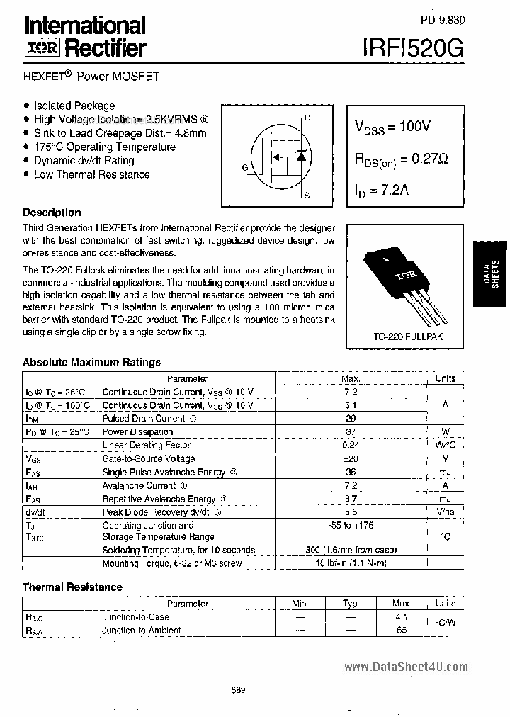 IRF1520G_68497.PDF Datasheet