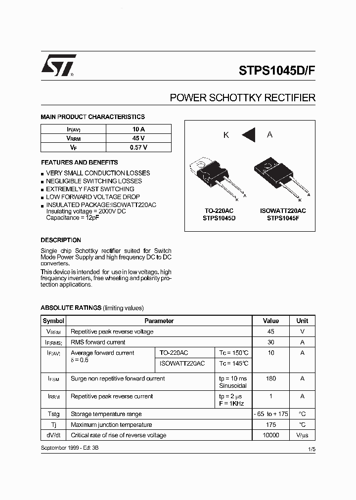 STPS1045D_42782.PDF Datasheet
