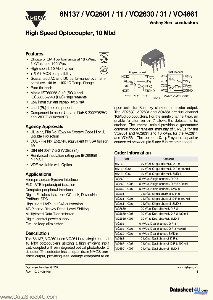 6N137_43315.PDF Datasheet