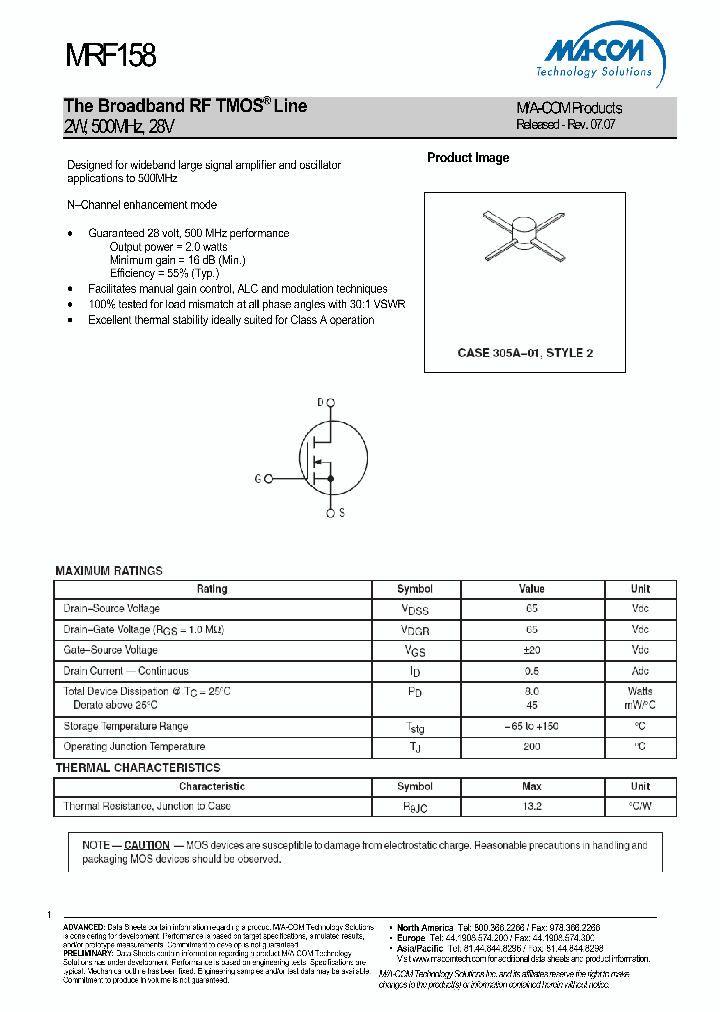 MRF158_78483.PDF Datasheet